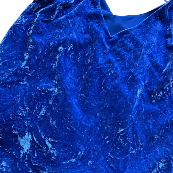 Loft womens size XS velvet top, sapphire - Picture 8 of 9